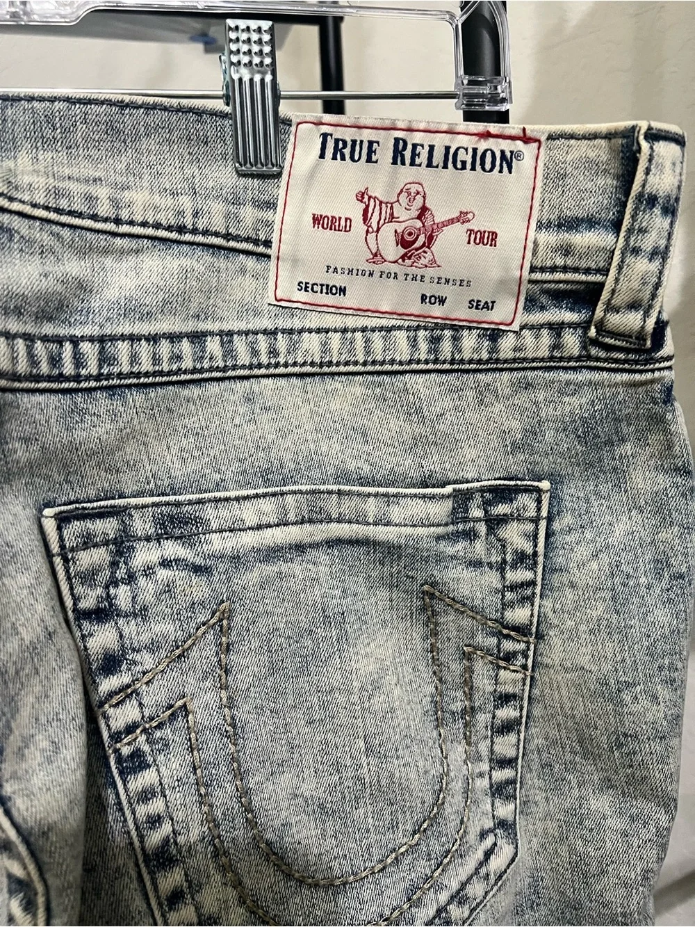 NWT True Religion Ricky Raw Hem Shorts - Men's Light Wash Denim Shorts